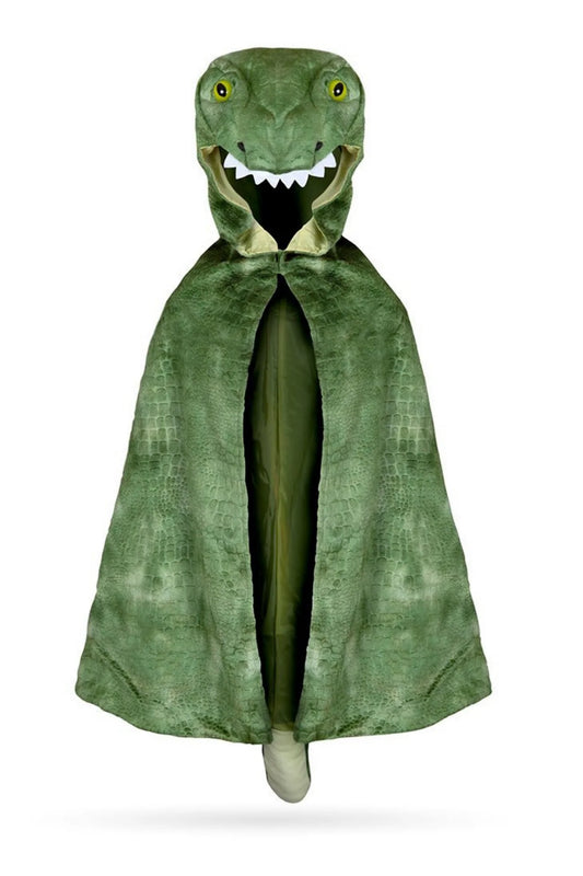 T-Rex Hooded Cape grün, Gr. 4-5 (Gr.92/116)
