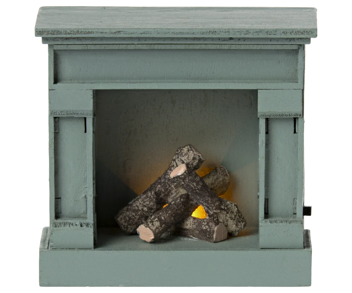 Maileg - Kamin, Maus - Blau