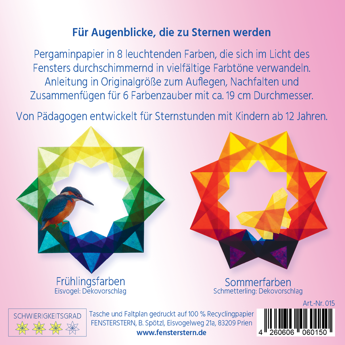 Packungsrückseite mit Farbenzauber in Frühlings- und Sommerfarben