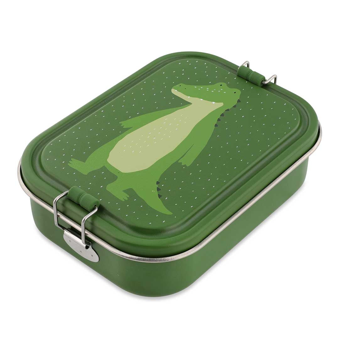 Edelstahl-Brotdose Trixie Mr. Alligator groß mit grünem Alligator-Design
