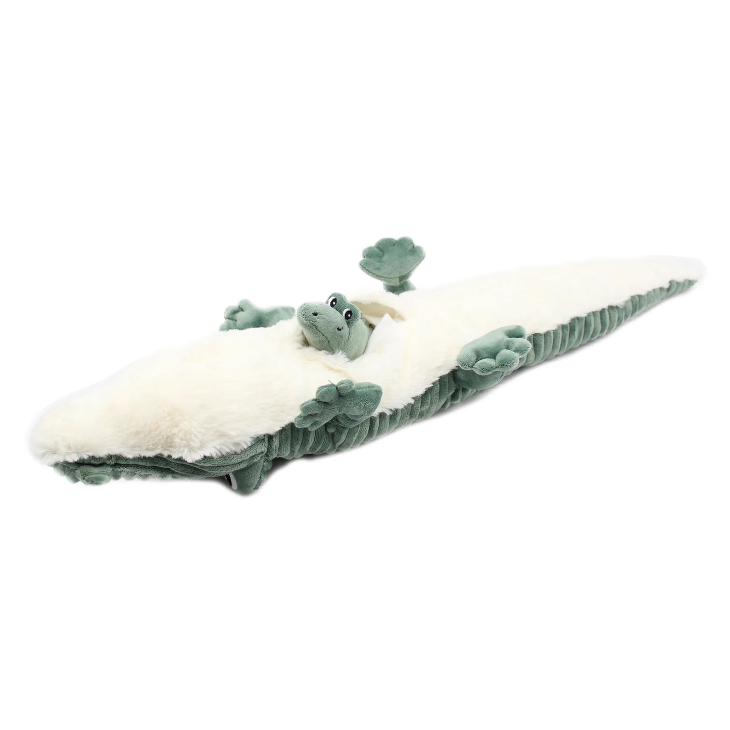 Mama und Baby Krokodil Kuscheltier von Les Déglingos in Grün, 57 cm