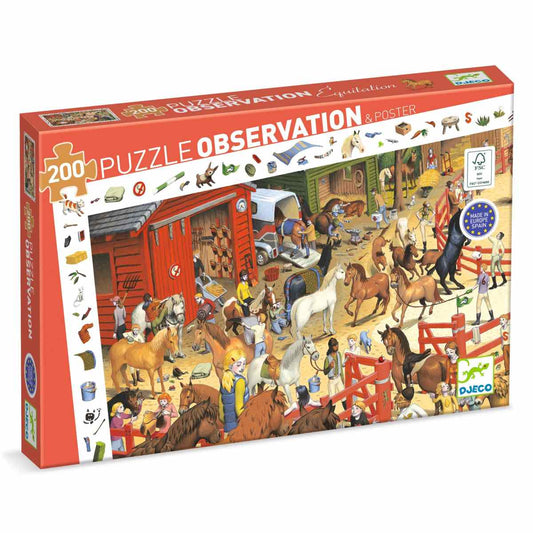 Djeco - Wimmelpuzzle: Pferde - 200 Teile - DJ07454-B3D-RVB_1200