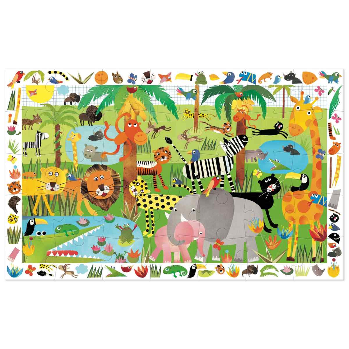 Djeco - Wimmelpuzzle: Der Dschungel - 35 Teile - DJ07590-C-RVB_1200