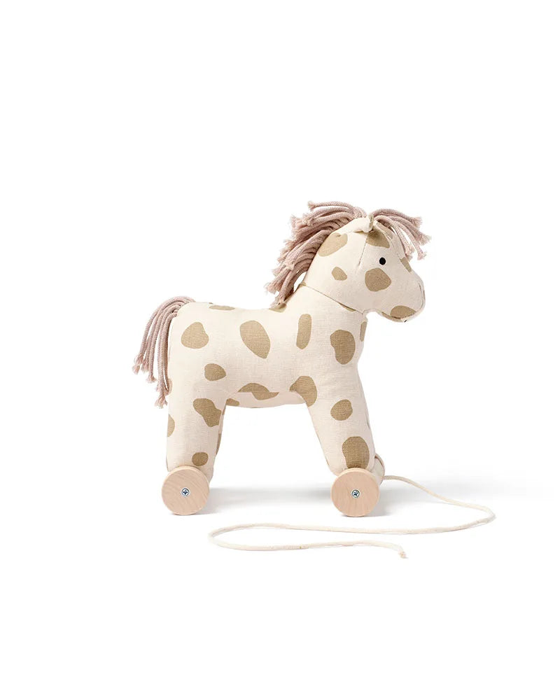 Plüsch-Ziehpferd Dotty von Kids Concept in Pastell mit Rädern