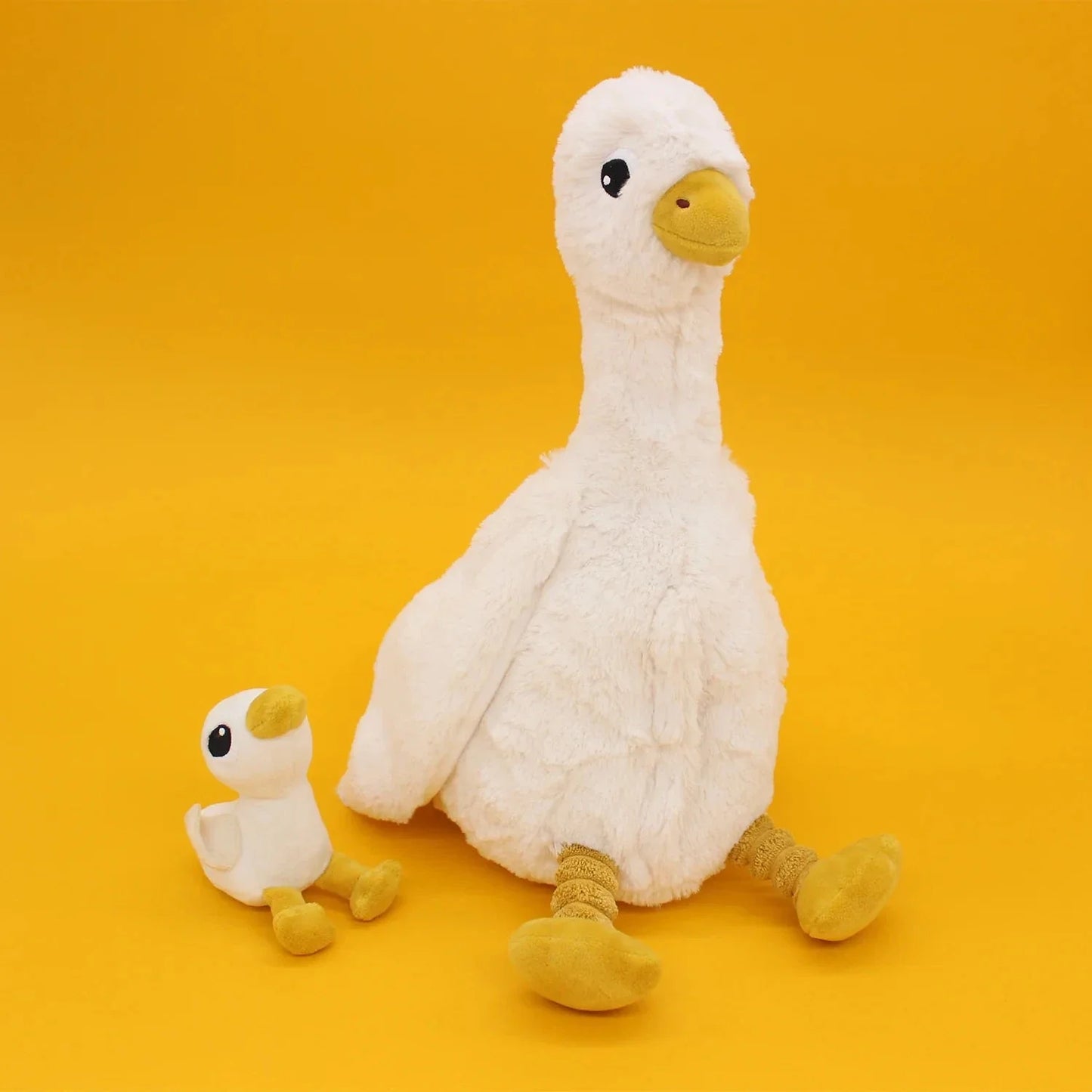 Kuscheltiere Mama und Baby Gans 36cm von Les Déglingos aus grauem Plüsch