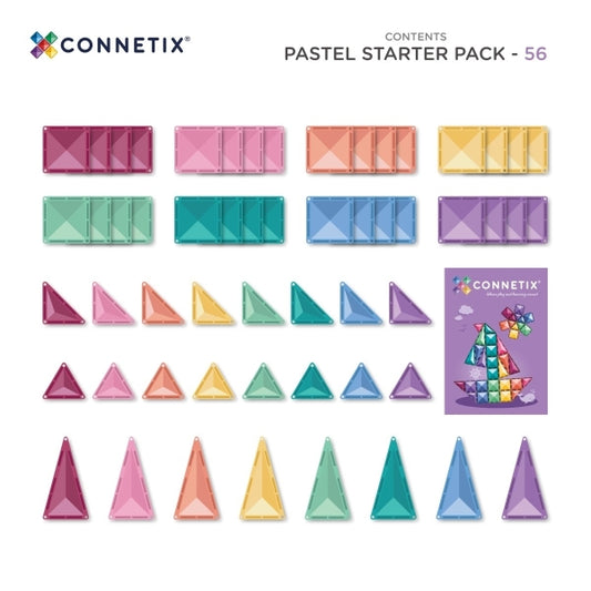 Connetix - Magnetbausteine Pastel Starter - Pack 56 Teile