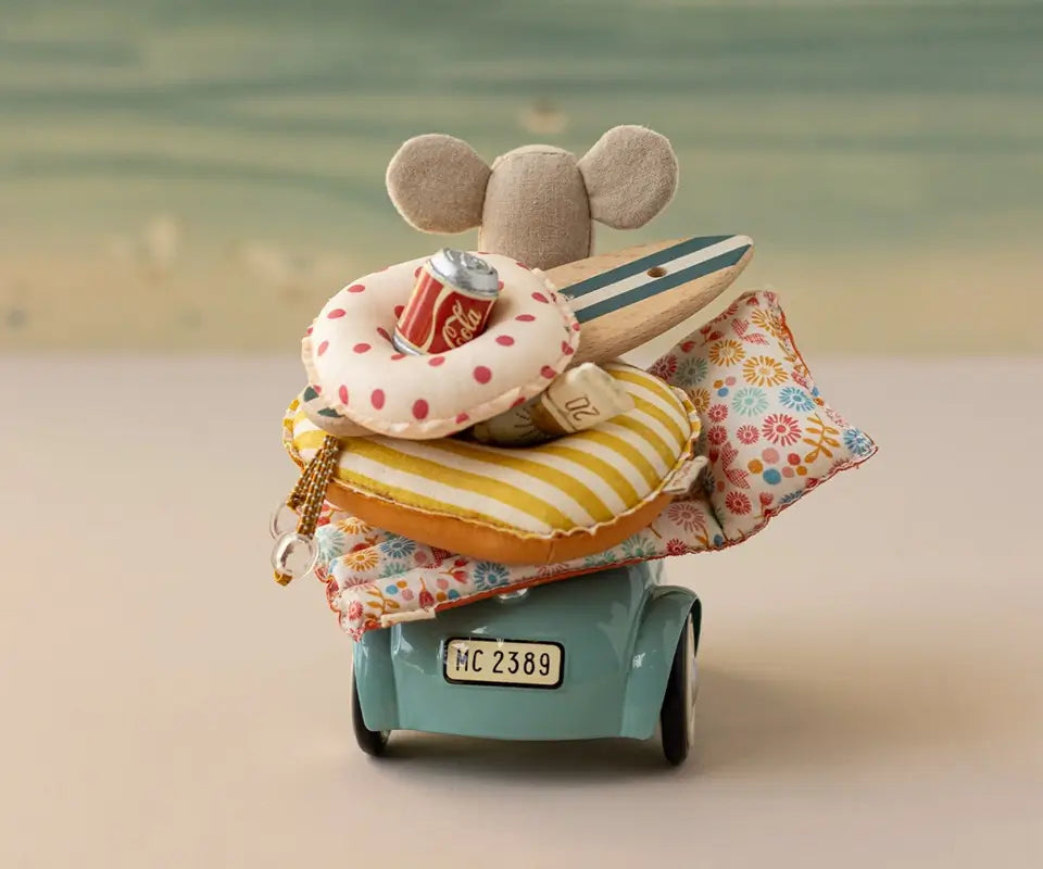 Maileg - Maus Auto - vintage hellblau