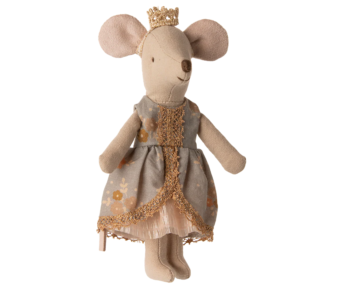 Rosafarbenes Prinzessinnen-Kleid mit Pailletten und feiner Spitze von Maileg für Große Schwester Maus
