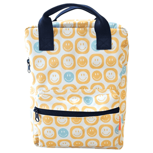 Kinderrucksack Smiley M von Engel mit gelbem Smiley-Gesicht und verstellbaren Trägern