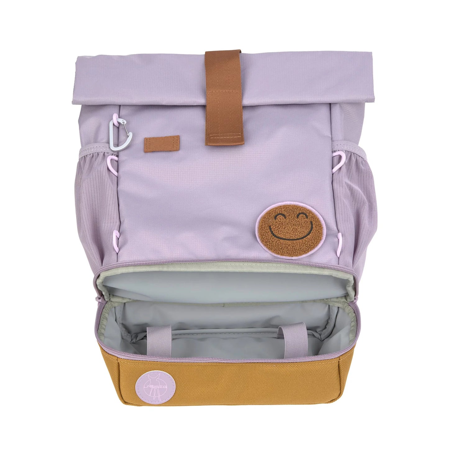 Kinderrucksack Rolltop 9-11L Little Gang von Lässig in Lila mit gepolsterten Schultergurten