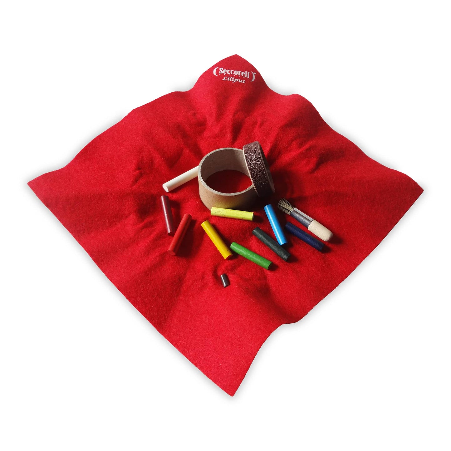 Seccorell Liliput Farbstift-Set Kaminfeuer mit acht warmen Kreidetönen in Pastellbox