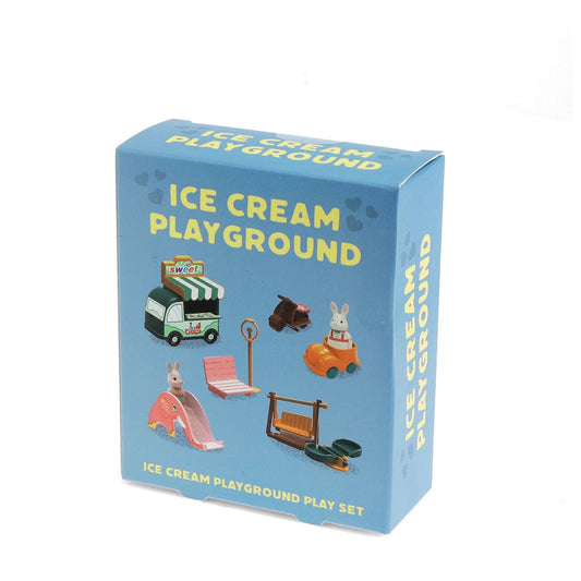 Verpackung des Rex London Ice Cream Playground Spielsets in Hellblau mit Abbildung der Spielteile