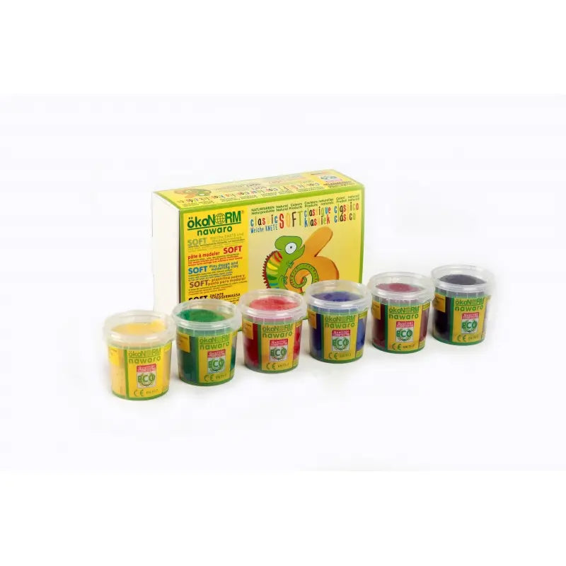 Ökonorm - SOFT-Knete 6er Set Classic - gelb, grün, rot, blau, braun, schwarz