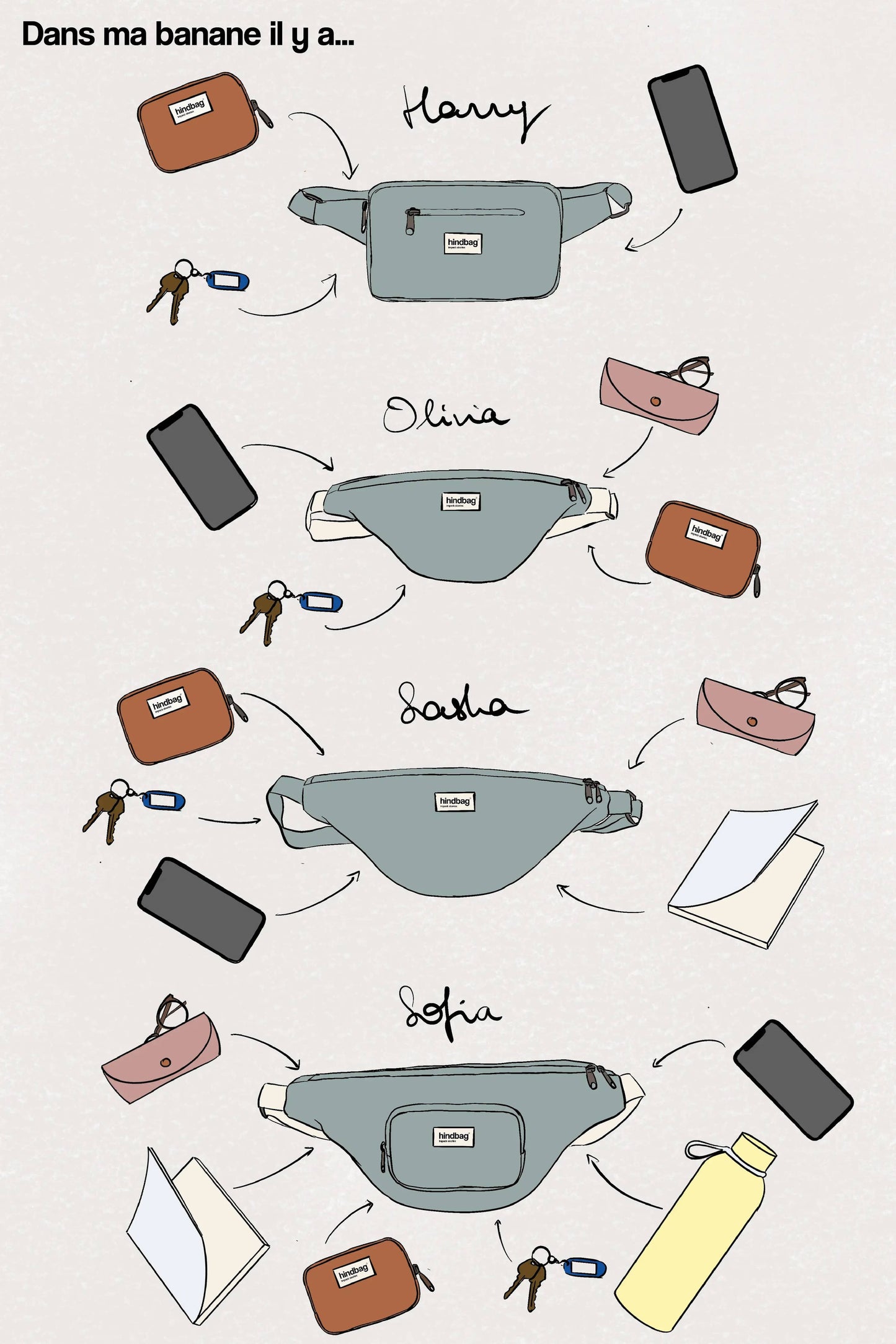 Hindbag - Gürteltasche Sasha Denim