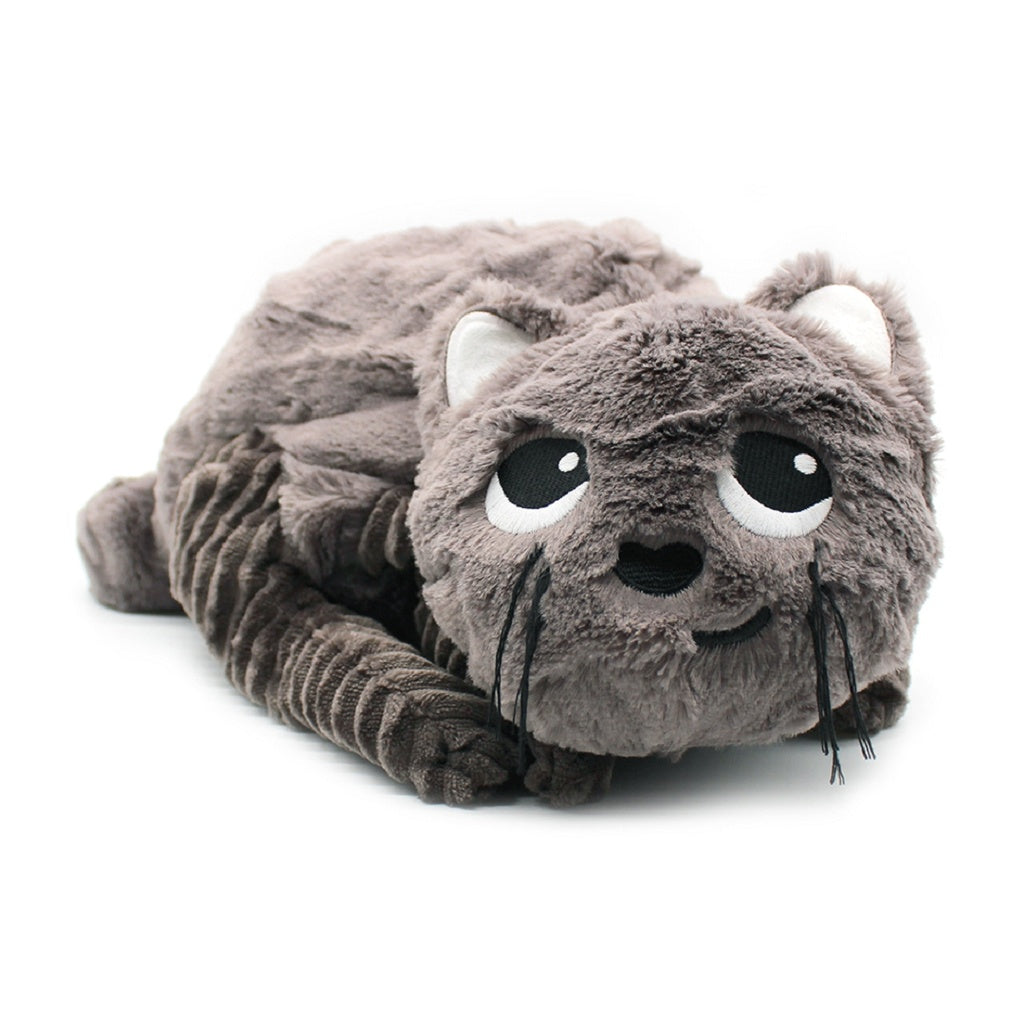 Graues Kuscheltier-Set Mama und Baby Katze Les Déglingos Ptipotos 32 cm