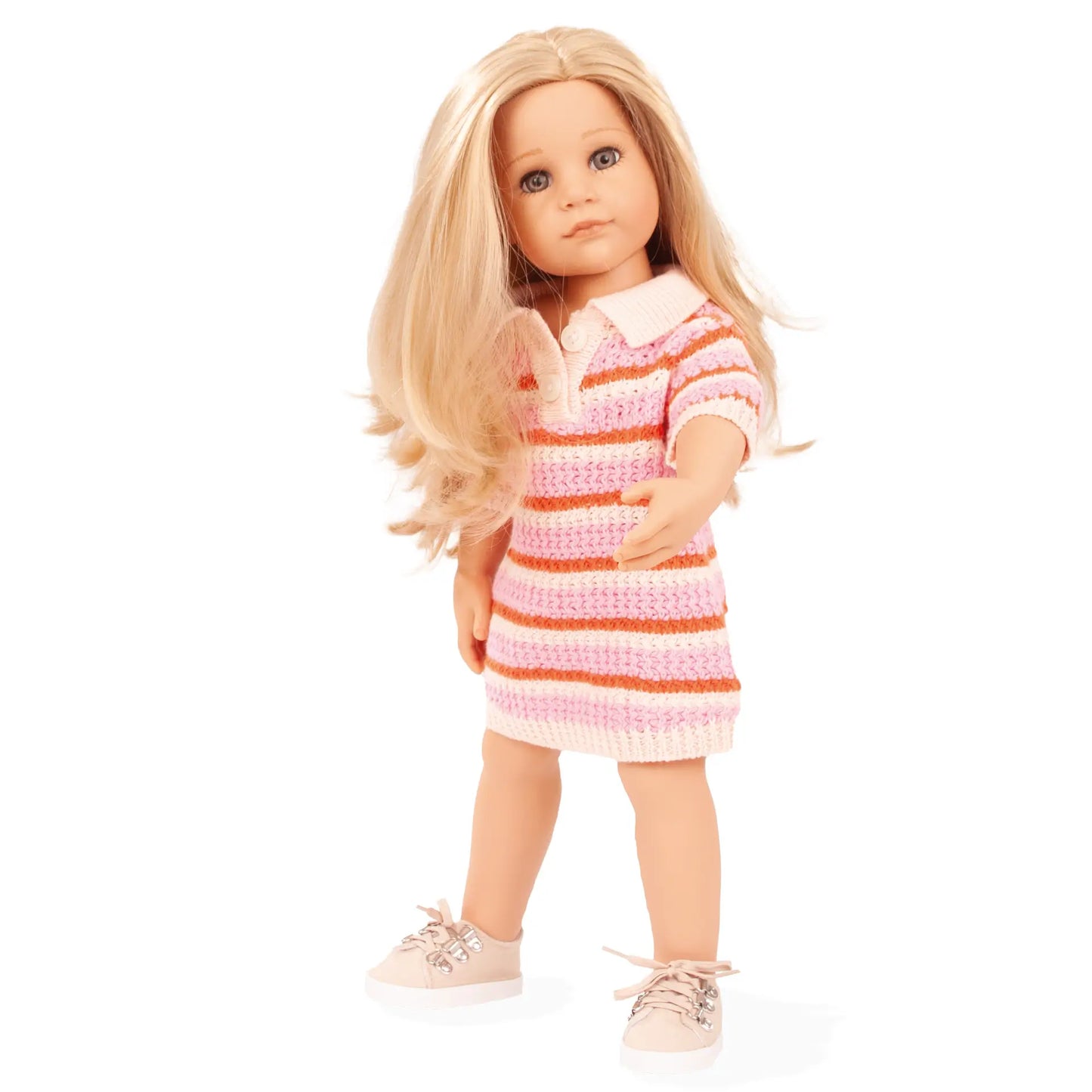 Götz - Kombi Stylish Knit, Kleid und Schuhe Gr. XL - Puppenkleidung Gr. XL (45-50cm)