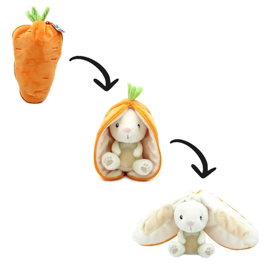 Les Déglingos - FLIPETZ - Plüsch Gadget der Hase in Karotte - grau orange 20cm
