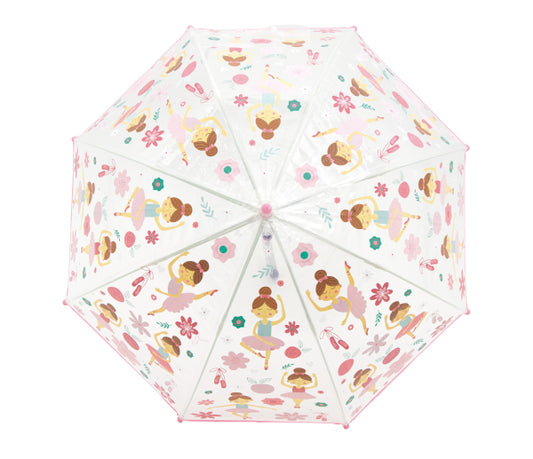 Kinderregenschirm Little L Ballerina mit farbenfrohem Ballerina-Design und stabilem Griff