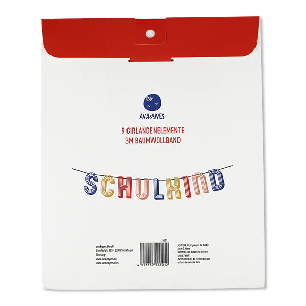 Ava & Yves - Girlande Streifen – Schulkind