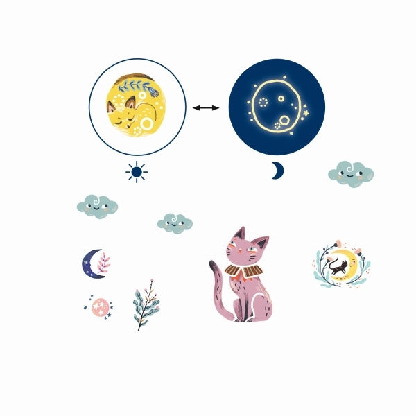 Temporäre Tattoos Djeco Sweet dreams mit Mond-, Stern- und Wolk-Motiven