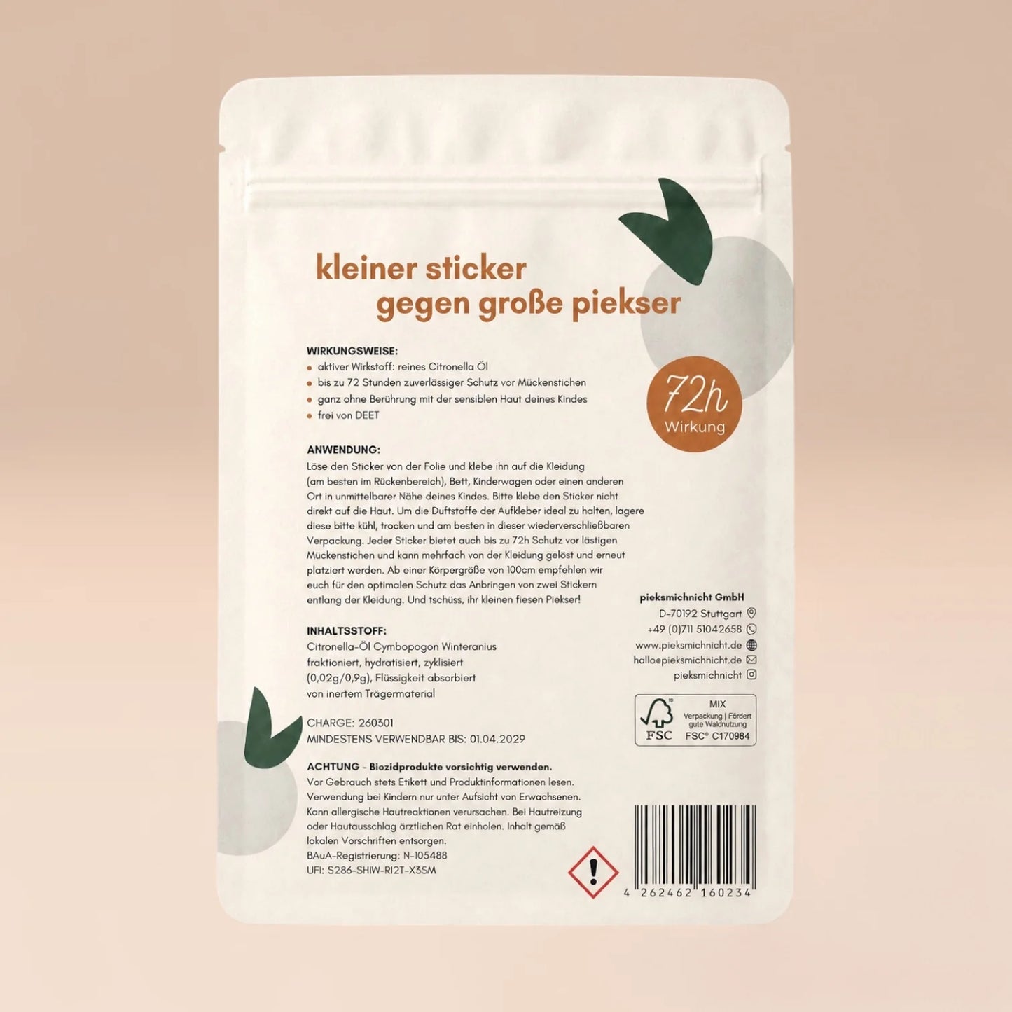 pieksmichnicht - Anti-Mücken-Sticker Wildlife Edition