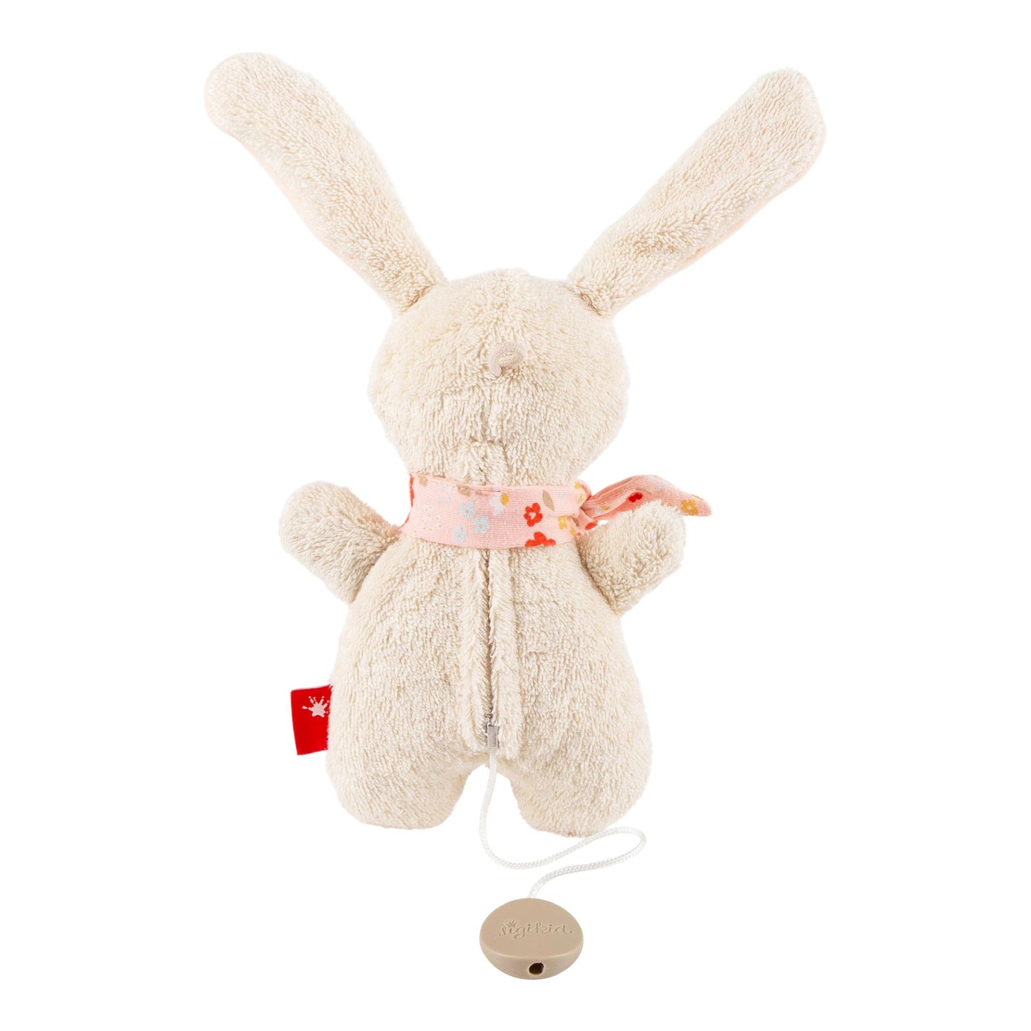 Mini Spieluhr Hase aus weichem weißem Stoff von sigikid mit Aufziehwerk