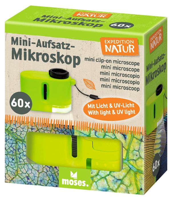 Kompaktes Mini-Mikroskop Expedition Natur von Moses mit LED- und UV-Licht