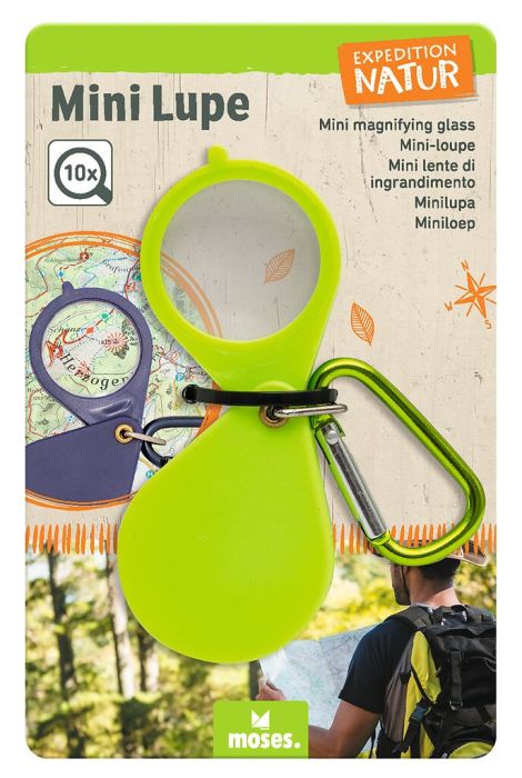 Moses Expedition Natur Mini Lupe mit Karabiner, klappbar, 10-fache Vergrößerung