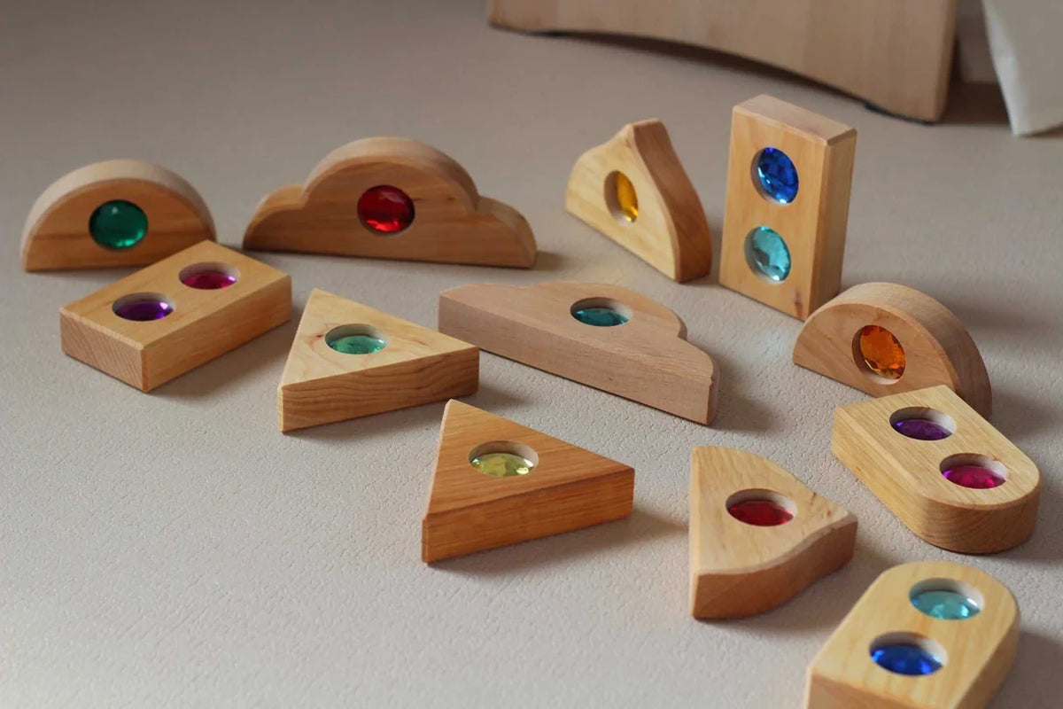 Bauspiel - Funkeldächer 12 Teile im Karton