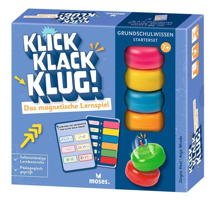 Magnetisches Lernkartenspiel Klick Klack Klug von Moses mit farbigen Magneten