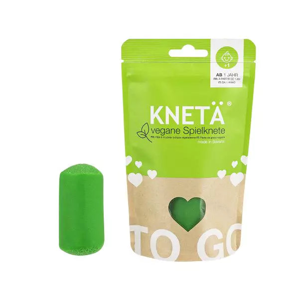 Vegane Spielknete KNETÄ in leuchtendem Grün, 100 Gramm im praktischen Bag