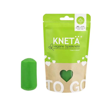 Vegane Spielknete KNETÄ in leuchtendem Grün, 100 Gramm im praktischen Bag