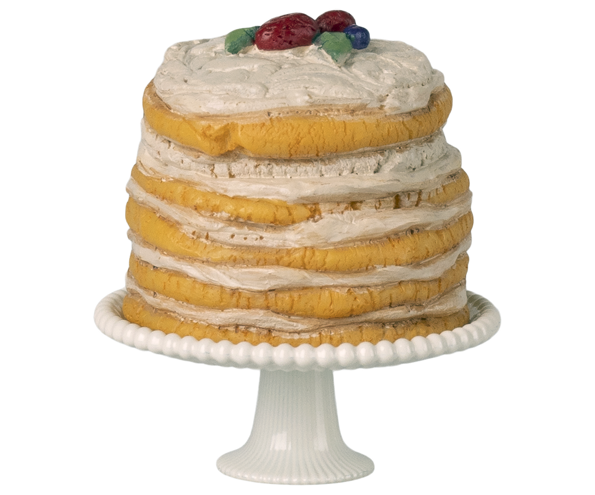 Maileg - Partykuchen und Kuchenplatte, Maus - Off Weiß