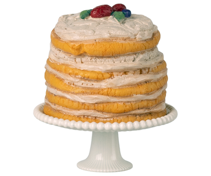 Maileg - Partykuchen und Kuchenplatte, Maus - Off Weiß