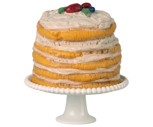 Maileg - Partykuchen und Kuchenplatte, Maus - Off Weiß