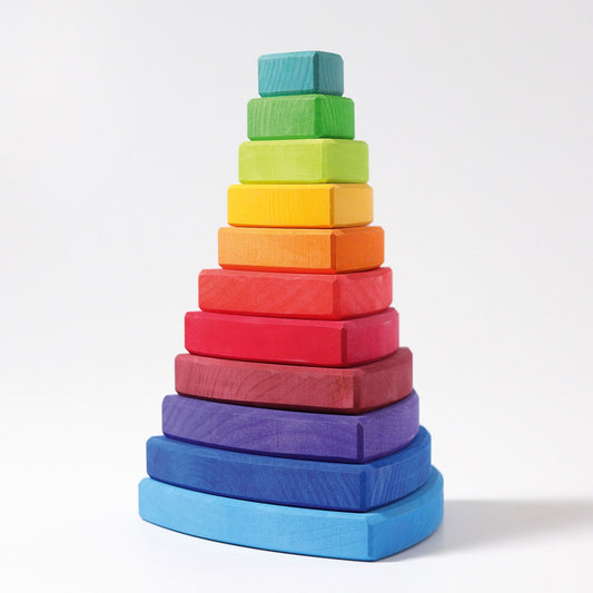 Grimm's Scheibenturm Wankel schräg von der Seite, Scheiben in Regenbogenfarben