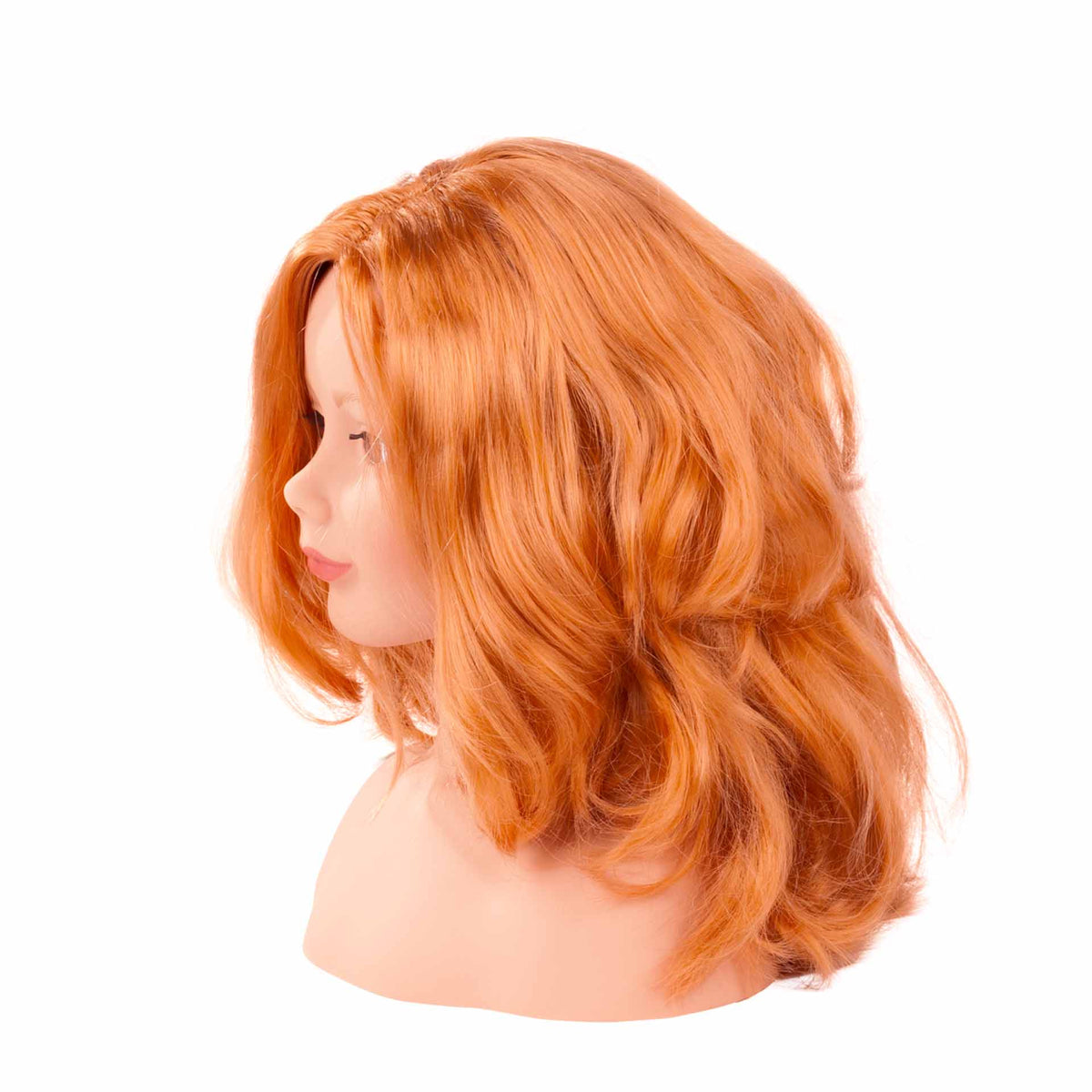 Götz Frisierkopf mit orangerotem lockigem Haar, Seitenansicht