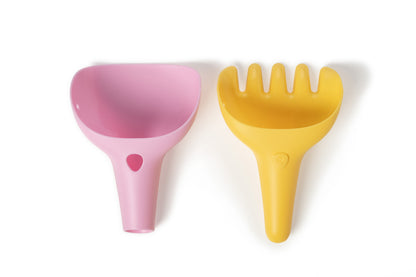 Quut Raki Pink Multifunktions-Gartenwerkzeug aus Kunststoff für Sandkasten