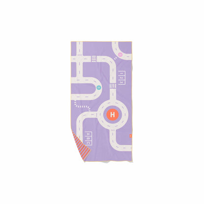 Quut - PlayTowel M - Road - 174646 Play Towel M 140 x 70 Road Lavender 1