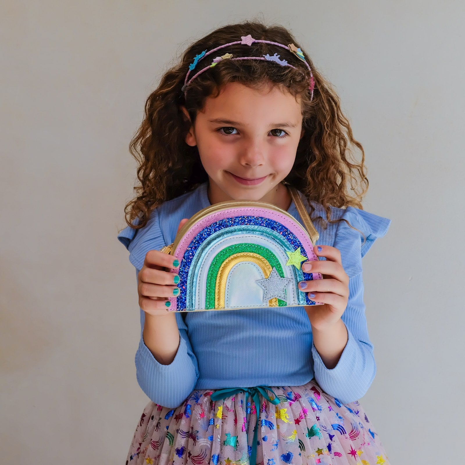 Mimi & Lula - Tasche Unicornland Regenbogen - 193003-23 UNICORNLAND RAINBOW BAG & 192029-38 UNICORNLAND DOUBLE HEADBAND & 195002-23 RAINBOW UNICORN TUTU 1
