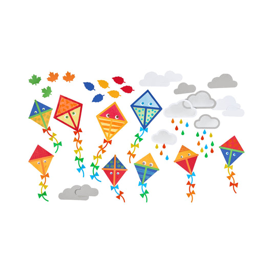 Haba Sachenmacher Fensterbild Drachen: Papierdrachen mit Gesichtern, Wolken und Regentropfen