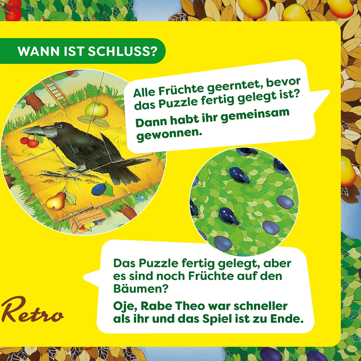 Haba Retro Obstgarten: So endet das Spiel, gemeinsam gewinnen oder der Rabe Theo ist schneller