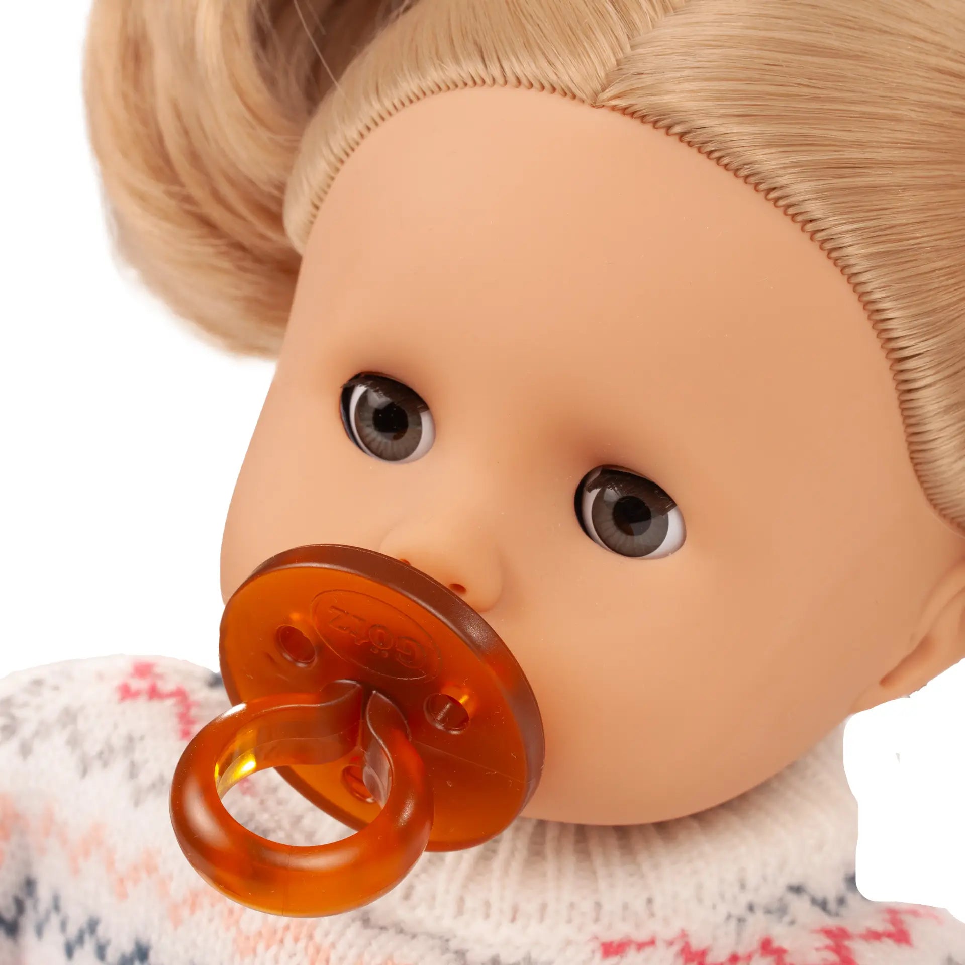 Weichkörperpuppe Muffin Zick Zack 33 cm von Götz mit Zick-Zack-Muster-Kleidung