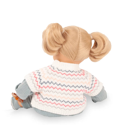 Weichkörperpuppe Muffin Zick Zack 33 cm von Götz mit Zick-Zack-Muster-Kleidung