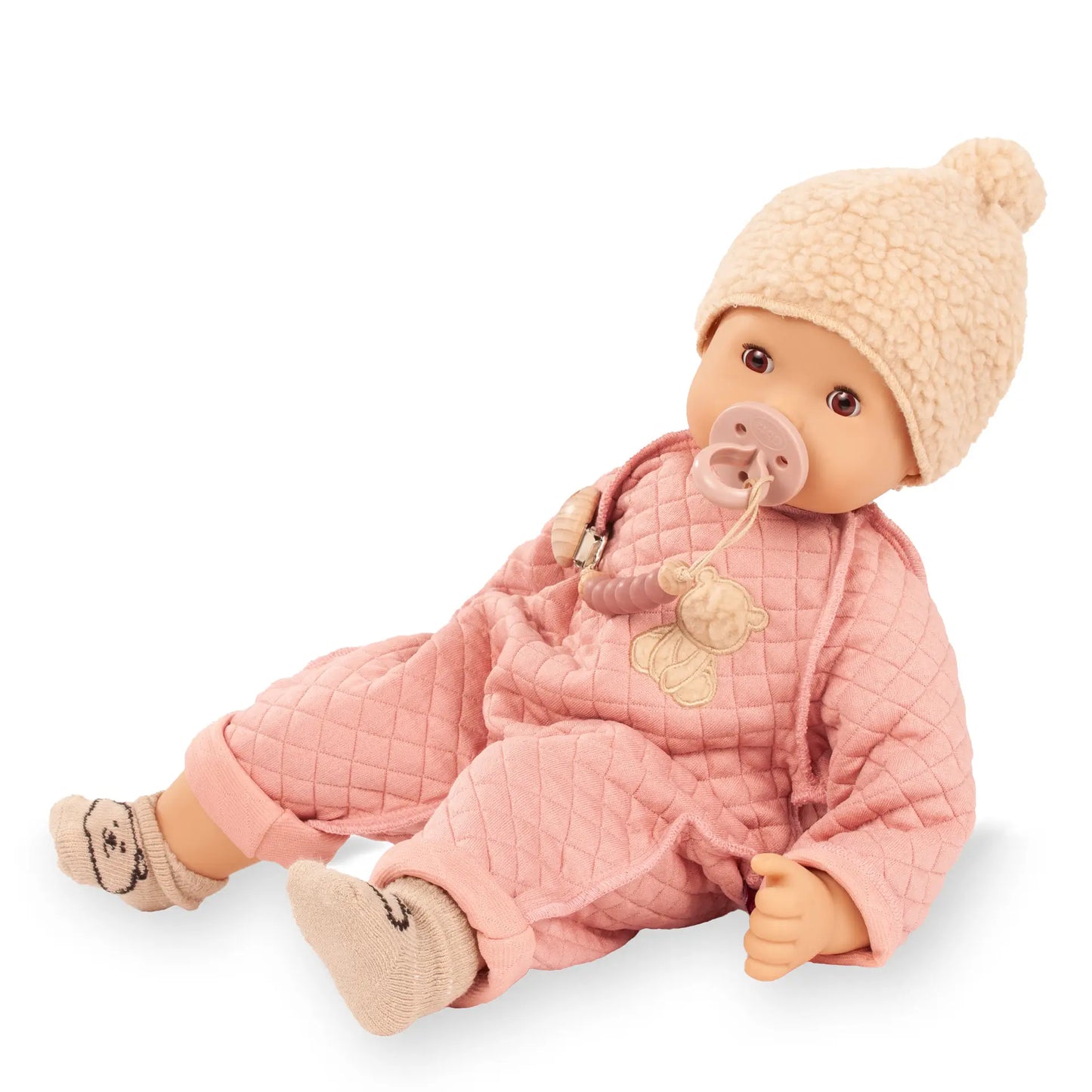 Babypuppe Maxy Muffin Bärig 42cm von Götz mit weichem Körper im braunen Bärenkostüm
