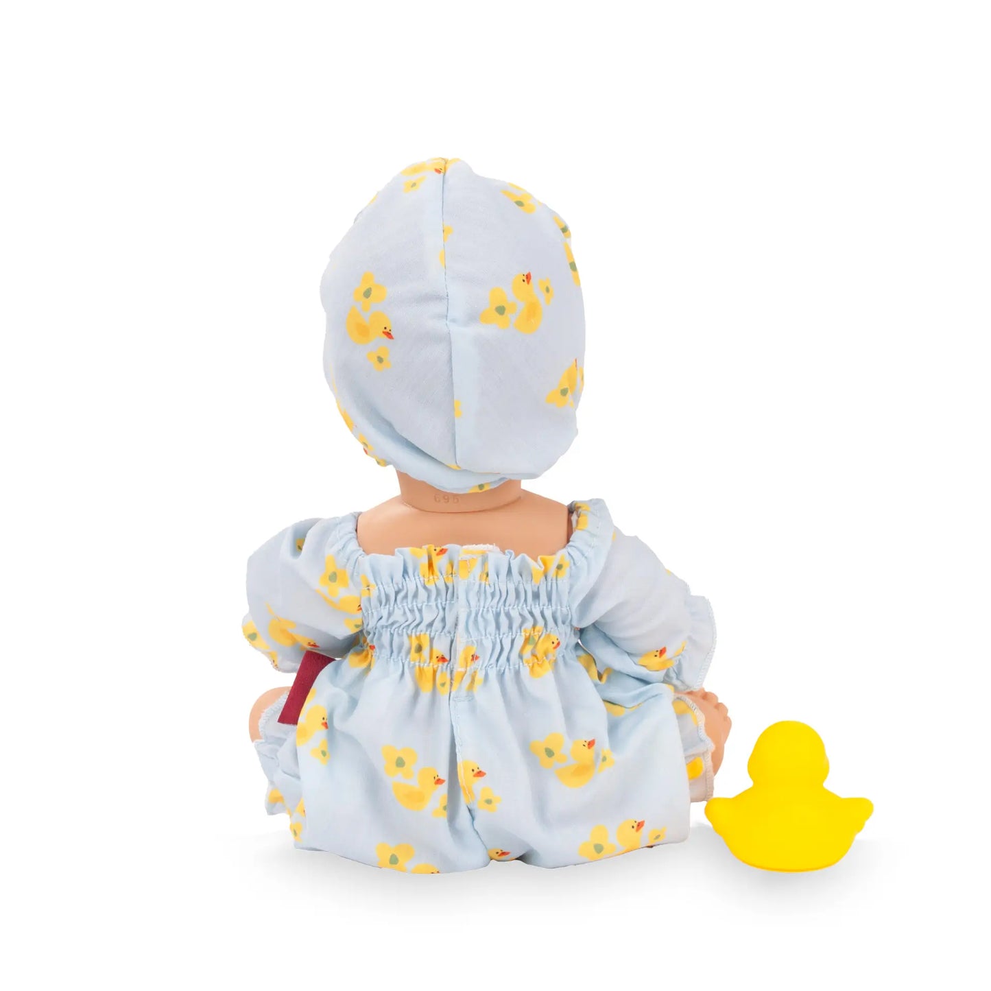 Babypuppe Götz Sleepy Aquini Girl 33 cm mit gelbem Entchen-Outfit und Schlafaugen