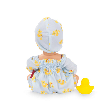 Babypuppe Götz Sleepy Aquini Girl 33 cm mit gelbem Entchen-Outfit und Schlafaugen