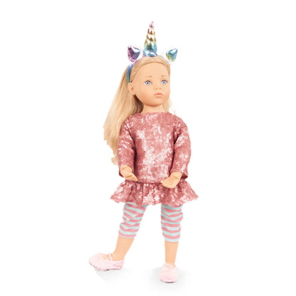 Götz Happy Kidz Puppe Anna im Einhorn-Outfit, 50 cm große Babypuppe mit weicher Stoffqualität