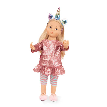 Götz Happy Kidz Puppe Anna im Einhorn-Outfit, 50 cm große Babypuppe mit weicher Stoffqualität