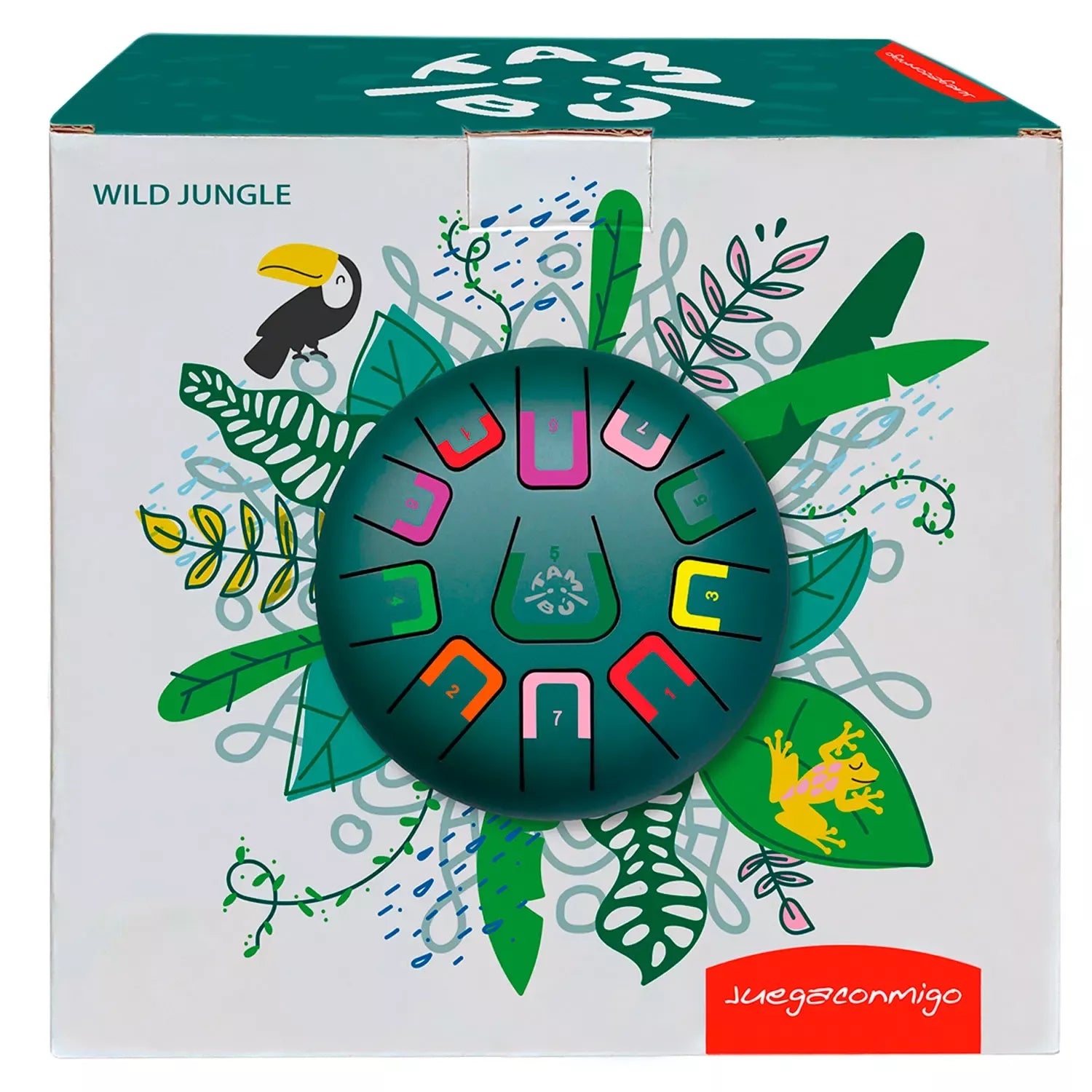 Trommel Tambu 20cm von Juegaconmigo in Jungle Green mit sanften Farbtönen